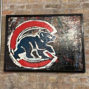 Chicago Cubs Painting on Reclaimed Pallet Board
